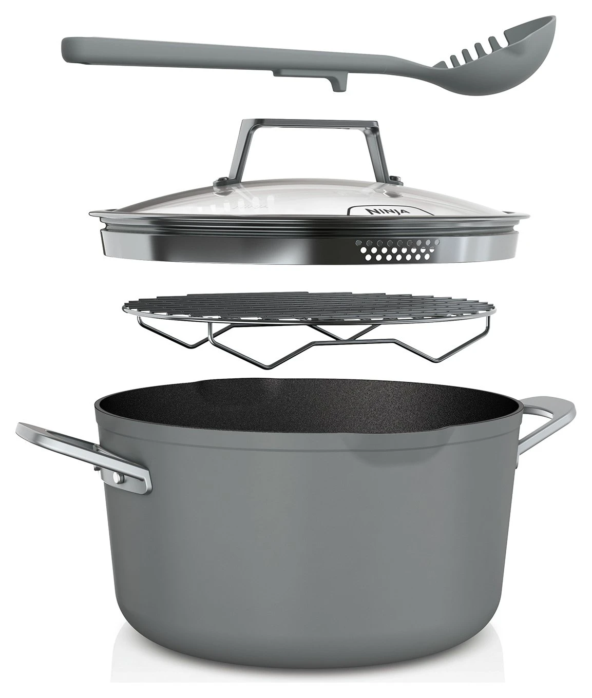 Ninja Zerostick 30cm Non Stick Aluminium Possible Pot -Grey 1 Ninja Zerostick 30cm Non Stick Aluminium Possible Pot -Grey