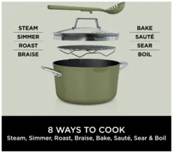 Ninja Zerostick 30cm Non Stick Aluminium Possible Pot -Green -Chic Household Items 1120295 R Z003A