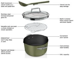 Ninja Zerostick 30cm Non Stick Aluminium Possible Pot -Green -Chic Household Items 1120295 R Z011A