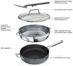 Ninja Zerostick 28cm Non Stick Aluminium Possible Pan -Grey -Chic Household Items 1120305 R Z011A