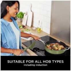 Ninja Zerostick 28cm Non Stick Aluminium Possible Pan -Green -Chic Household Items 1120312 R Z007A