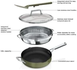 Ninja Zerostick 28cm Non Stick Aluminium Possible Pan -Green -Chic Household Items 1120312 R Z011A