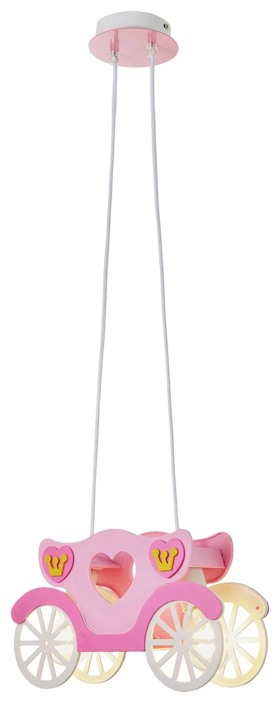 Glow Kids Princess Carriage Pendant Light - Pink & White 7 Glow Kids Princess Carriage Pendant Light - Pink & White - Image 7