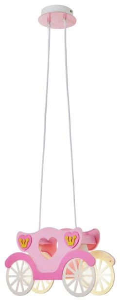 Glow Kids Princess Carriage Pendant Light - Pink & White 12 Glow Kids Princess Carriage Pendant Light - Pink & White -Chic Household Items 1151446 R Z004A
