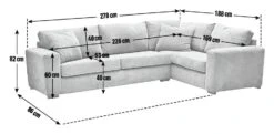 Habitat Eton Fabric Left Hand Corner Sofa - Biege -Chic Household Items 1151484 R E001