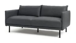 Habitat Moore Leather 3 Seater Sofa - Dark Grey -Chic Household Items 1159455 R Z002A