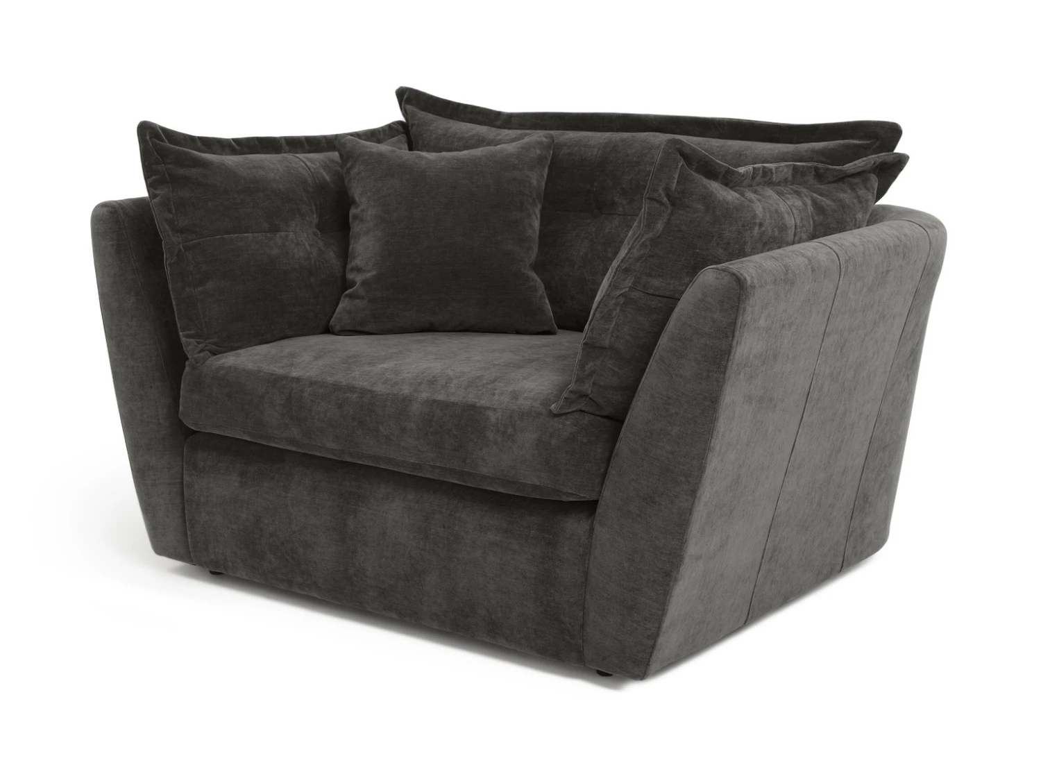 Habitat Jacques Velvet Cuddle Chair - Grey 5 Habitat Jacques Velvet Cuddle Chair - Grey - Image 5