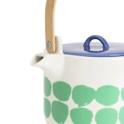 Habitat Abstract Stoneware Teapot - Green And Blue -Chic Household Items 1181478 R Z004A