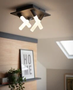 Habitat Metal 4 Light LED Bathroom Flush Ceiling Light-Black -Chic Household Items 1233687 R Z002C