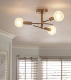 Habitat Globe Ribbed Metal Bathroom Ceiling Light - Brass -Chic Household Items 1233711 R Z002C