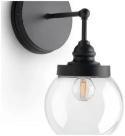 Habitat Globe Metal Bathroom Wall Light - Black -Chic Household Items 1233773 R Z002A