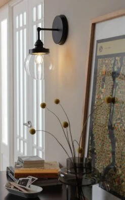 Habitat Globe Metal Bathroom Wall Light - Black -Chic Household Items 1233773 R Z002C