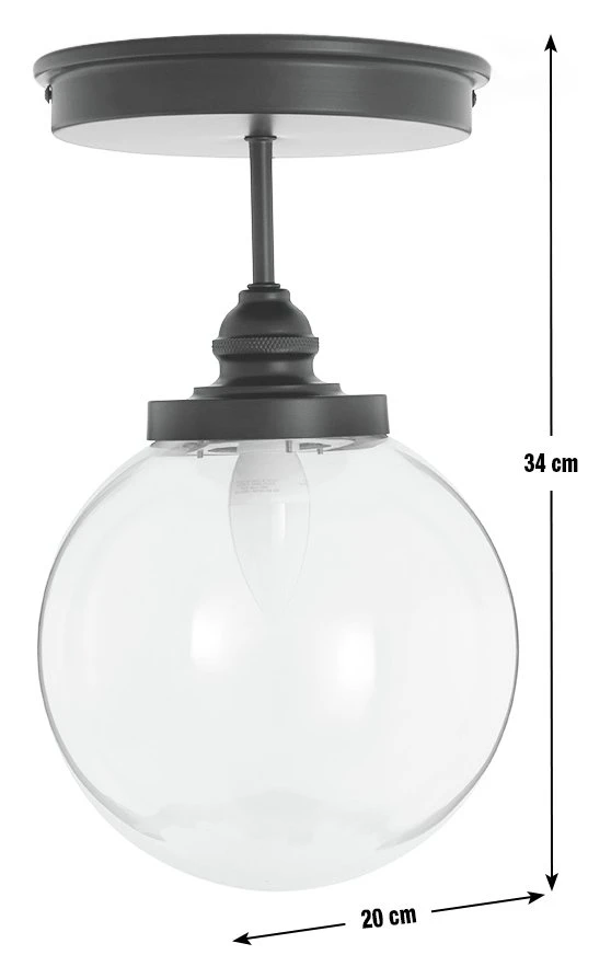 Habitat Globe Metal Bathroom Pendant Light - Black 3 Habitat Globe Metal Bathroom Pendant Light - Black - Image 3