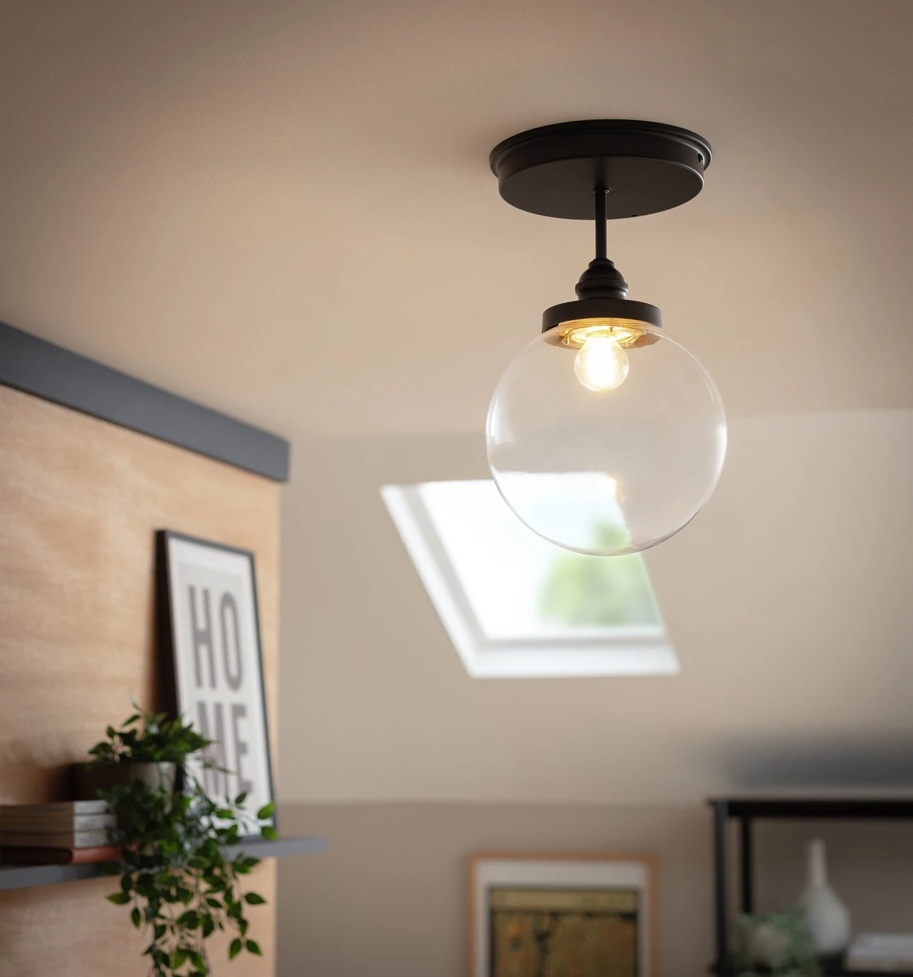 Habitat Globe Metal Bathroom Pendant Light - Black 8 Habitat Globe Metal Bathroom Pendant Light - Black - Image 8