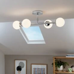 Habitat Metal 4 Light Bathroom Flush Ceiling Light - Chrome 11 Habitat Metal 4 Light Bathroom Flush Ceiling Light - Chrome -Chic Household Items 1233807 R Z002C