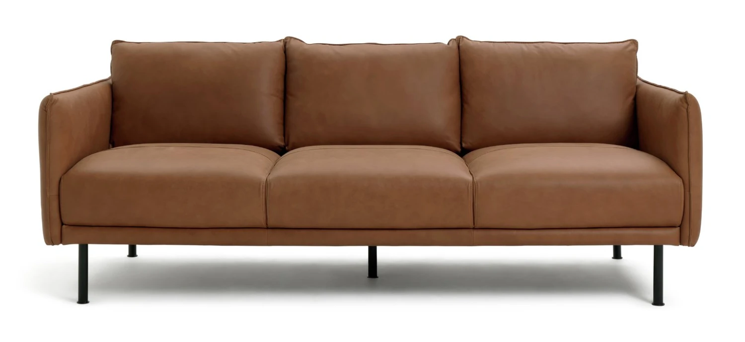 Habitat Moore Leather 4 Seater Sofa - Tan 1 Habitat Moore Leather 4 Seater Sofa - Tan