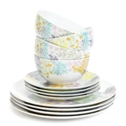 Habitat Floral 12 Piece Porcelain Dinner Set -Chic Household Items 1307276 R Z002A