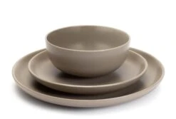 Habitat Mushroom 12 Piece Stoneware Dinner Set - Mushroom -Chic Household Items 1341108 R Z002A