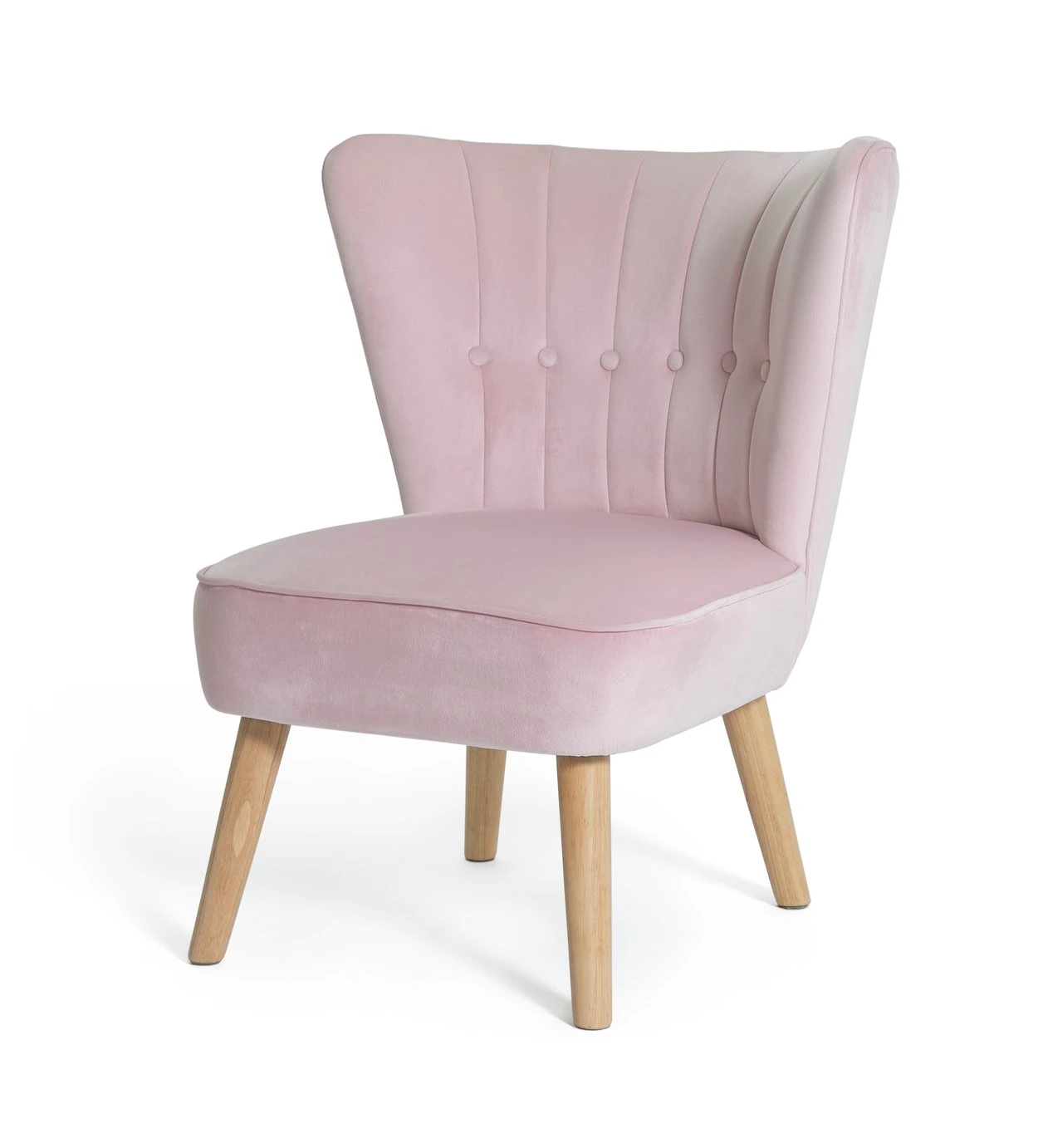 Habitat Alexis Velvet Cocktail Chair - Pink 5 Habitat Alexis Velvet Cocktail Chair - Pink - Image 5