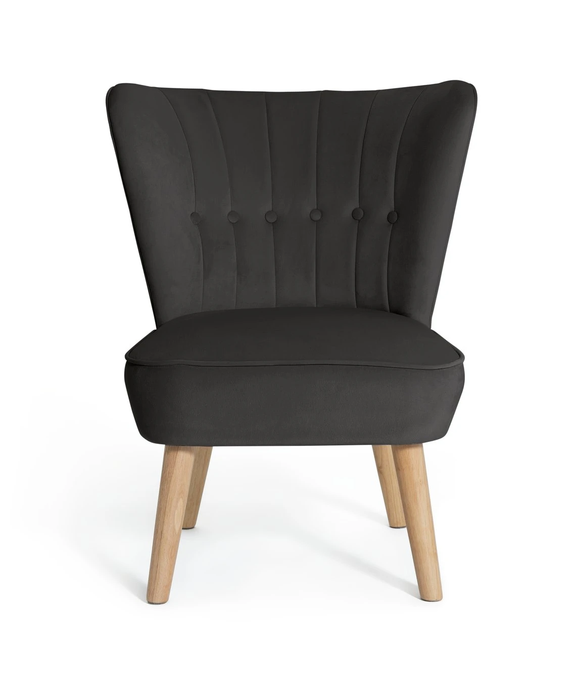 Habitat Alexis Velvet Cocktail Chair - Charcoal 1 Habitat Alexis Velvet Cocktail Chair - Charcoal