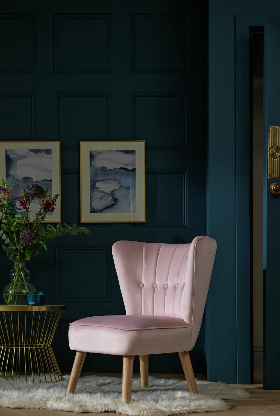 Habitat Alexis Velvet Cocktail Chair - Charcoal 2 Habitat Alexis Velvet Cocktail Chair - Charcoal - Image 2