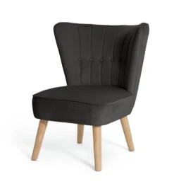 Habitat Alexis Velvet Cocktail Chair - Charcoal 13 Habitat Alexis Velvet Cocktail Chair - Charcoal -Chic Household Items 1341256 R Z002A