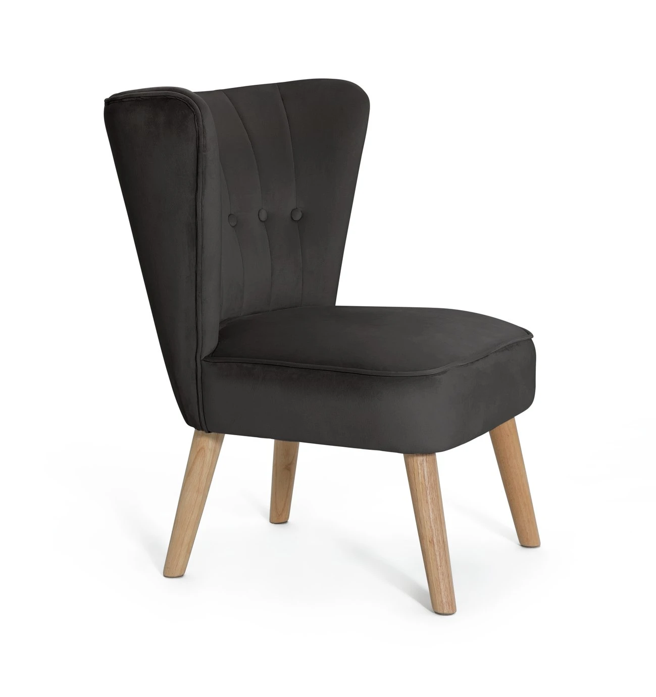 Habitat Alexis Velvet Cocktail Chair - Charcoal 7 Habitat Alexis Velvet Cocktail Chair - Charcoal - Image 7