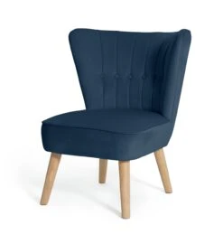 Habitat Alexis Velvet Cocktail Chair - Navy -Chic Household Items 1341270 R Z002A