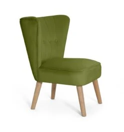 Habitat Alexis Velvet Cocktail Chair - Olive -Chic Household Items 1341287 R Z004A