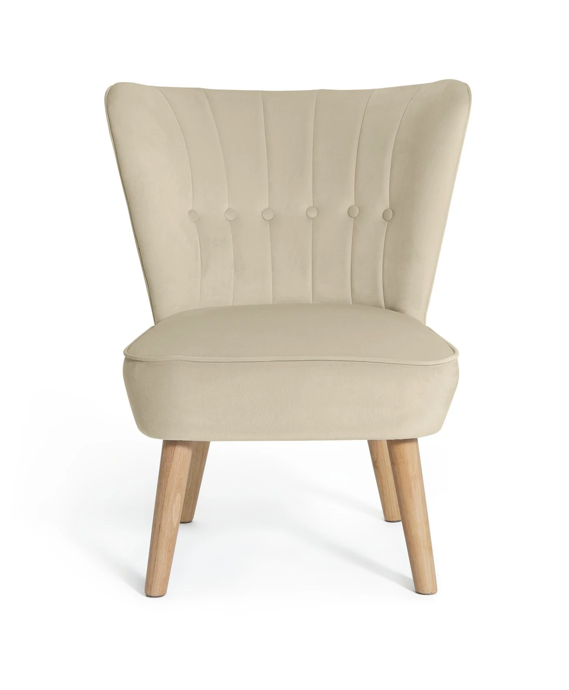 Habitat Alexis Velvet Cocktail Chair - Cream 1 Habitat Alexis Velvet Cocktail Chair - Cream