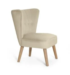 Habitat Alexis Velvet Cocktail Chair - Cream 15 Habitat Alexis Velvet Cocktail Chair - Cream -Chic Household Items 1341294 R Z004A