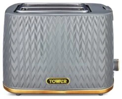 Tower T20054GRY Empire 2 Slice Toaster - Grey -Chic Household Items 1345324 R Z002A
