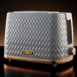 Tower T20054GRY Empire 2 Slice Toaster - Grey -Chic Household Items 1345324 R Z006A