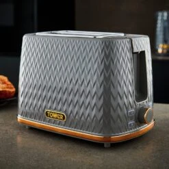Tower T20054GRY Empire 2 Slice Toaster - Grey -Chic Household Items 1345324 R Z007A