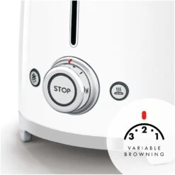 Smeg TSF01WHUK 50's Style Retro 2 Slice Toaster - White -Chic Household Items 1346426 R Z004A