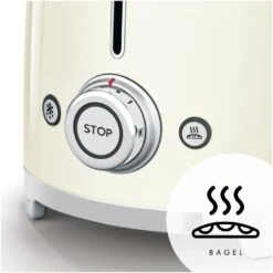 Smeg TSF01CRUK 50's Style Retro 2 Slice Toaster - Cream -Chic Household Items 1346804 R Z003A