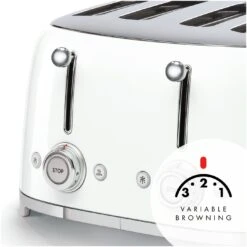Smeg TSF03WHUK 50's Style Retro 4 Slice Toaster - White -Chic Household Items 1346842 R Z004A