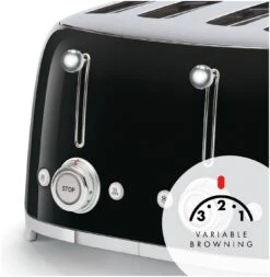 Smeg TSF03BLUK 50's Style Retro 4 Slice Toaster - Black -Chic Household Items 1346907 R Z004A