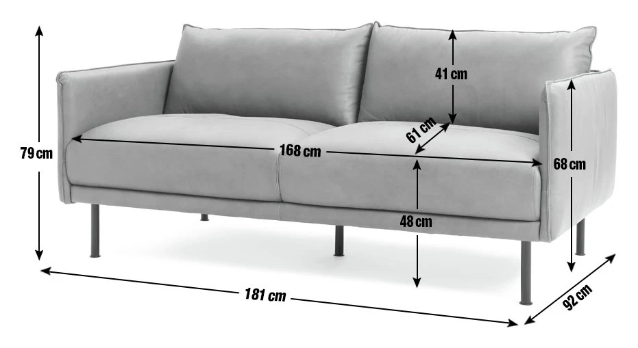 Habitat Moore Leather 3 Seater Sofa - Tan 4 Habitat Moore Leather 3 Seater Sofa - Tan - Image 4