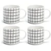 Habitat Grid Set Of 4 Mugs - White