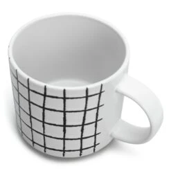 Habitat Grid Set Of 4 Mugs - White -Chic Household Items 1402944 R Z004A
