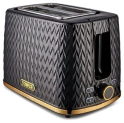 Tower T20054BLK Empire 2 Slice Toaster - Black