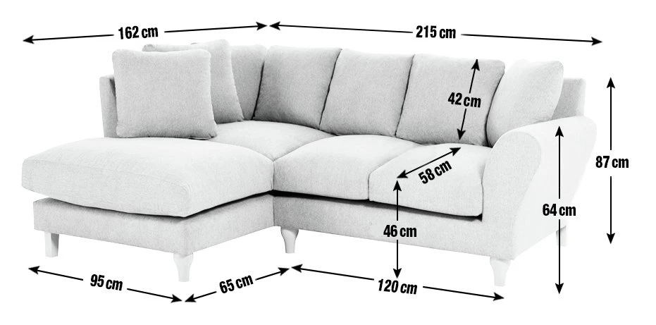 Habitat Carrie Fabric Right Hand Corner Chaise Sofa - Grey 3 Habitat Carrie Fabric Right Hand Corner Chaise Sofa - Grey - Image 3