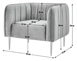 Habitat Lola Velvet Armchair - Charcoal -Chic Household Items 1930825 R E001