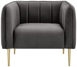 Habitat Lola Velvet Armchair - Charcoal