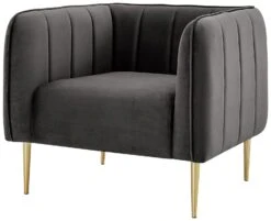 Habitat Lola Velvet Armchair - Charcoal -Chic Household Items 1930825 R Z002A