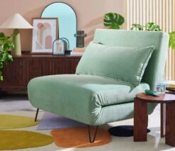 Habitat Roni Single Velvet Chairbed - Mint Green -Chic Household Items 1938669 R Z002C