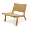 Habitat Faro Woven Paper Rope And Oak Accent Chair - Natural