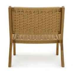 Habitat Faro Woven Paper Rope And Oak Accent Chair - Natural -Chic Household Items 1950991 R Z003A