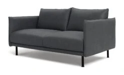Habitat Moore Leather 2 Seater Sofa - Dark Grey -Chic Household Items 1952470 R Z005A